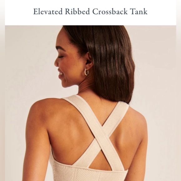 Abercrombie Elevate Ribbed Cross Back Tank Top - Picture 5 of 5